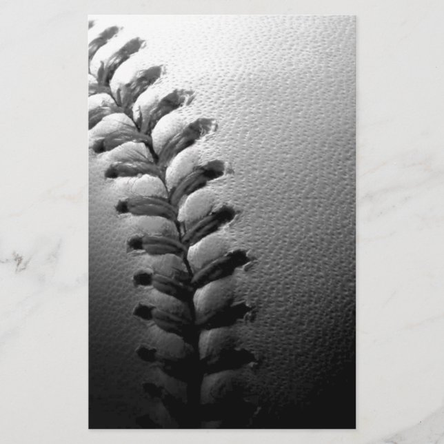Papelería Béisbol en Blanco y Negro Primer Plano (Anverso)