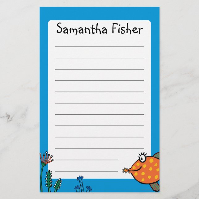 Papelería Besos de los pescados de la mamá y del bebé (Anverso)