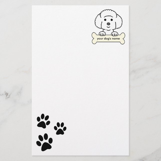 Papelería Bichon personalizado Frise (Anverso)