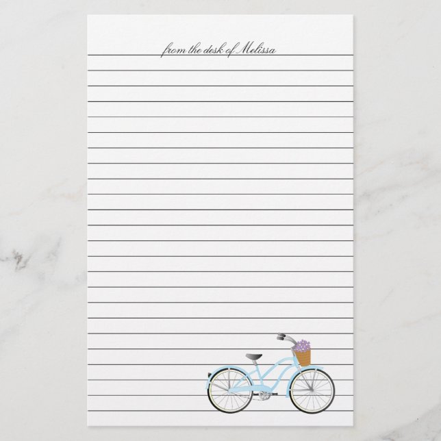 Papelería Bicicleta Aqua (Anverso)