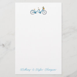 Papelería Bicicleta de dos acuarelas Tandem y nombres