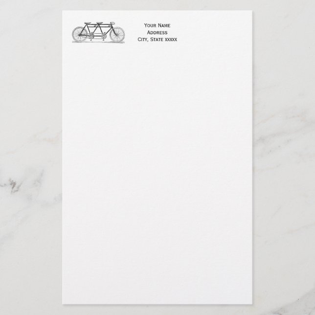 Papelería Bicicleta Vintage Construida Para Bicicleta De Dos (Anverso)