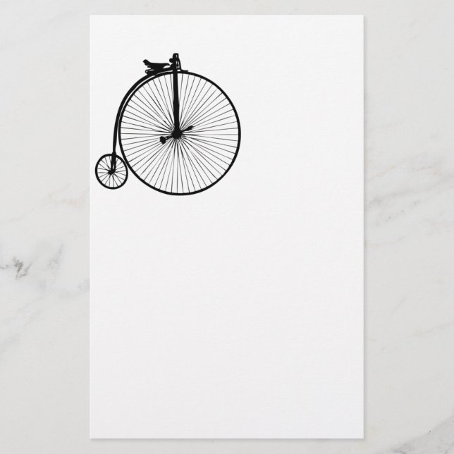 Papelería Bicicleta vintage de penique negro (Anverso)