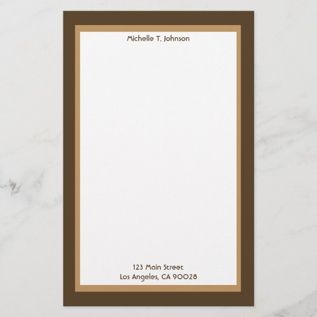 Papelería bieja simple y marrón (Anverso)