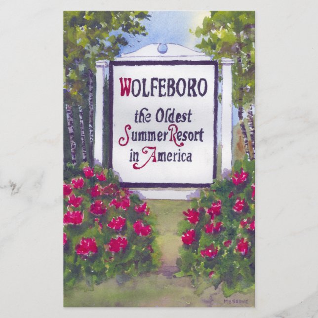 Papelería Bienvenidos al Rótulo Wolfeboro NH (Anverso)