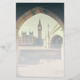 Papelería Big Ben debajo del arco, Londres Reino Unido