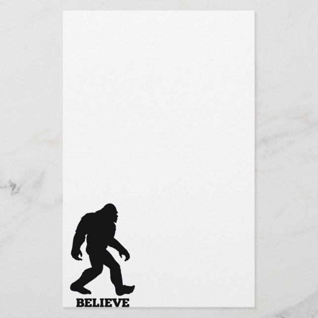 Papelería Bigfoot BELIEVE Sasquatch (Anverso)