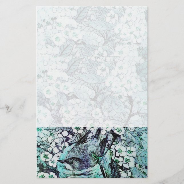 Papelería BIRD NEST, azul blanco (Anverso)