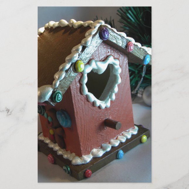 Papelería Birdhouse I del pan de jengibre (Anverso)