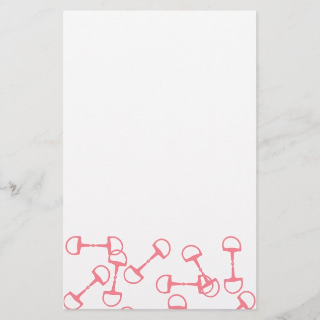 Papelería Bits de caballos ecuestres rosados (Anverso)
