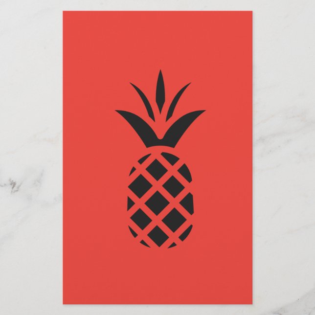 Papelería Black Pine Apple en rojo (Anverso)