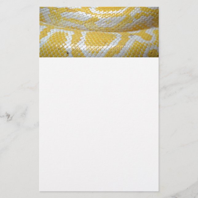 PAPELERÍA BLANCO AMARILLO BOA SNAKE SKIN TEXTURES REPTILES P (Anverso)
