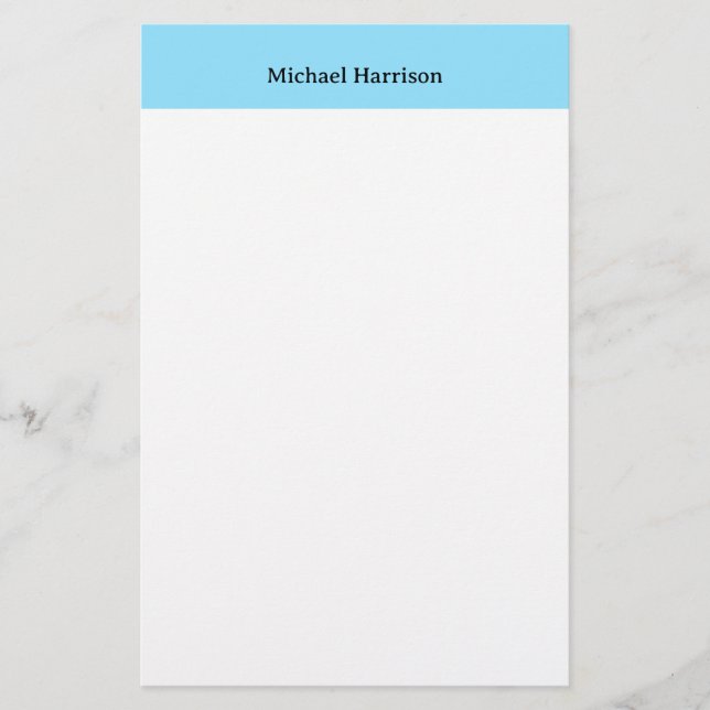 Papelería Blanco azul clásico profesional Minimalista (Anverso)