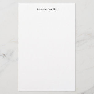 Papelería Blanco negro liso minimalista moderno