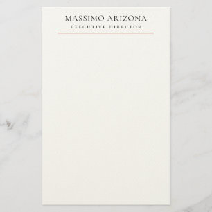 Papelería Blanco Negro Minimalista Simple Plano 