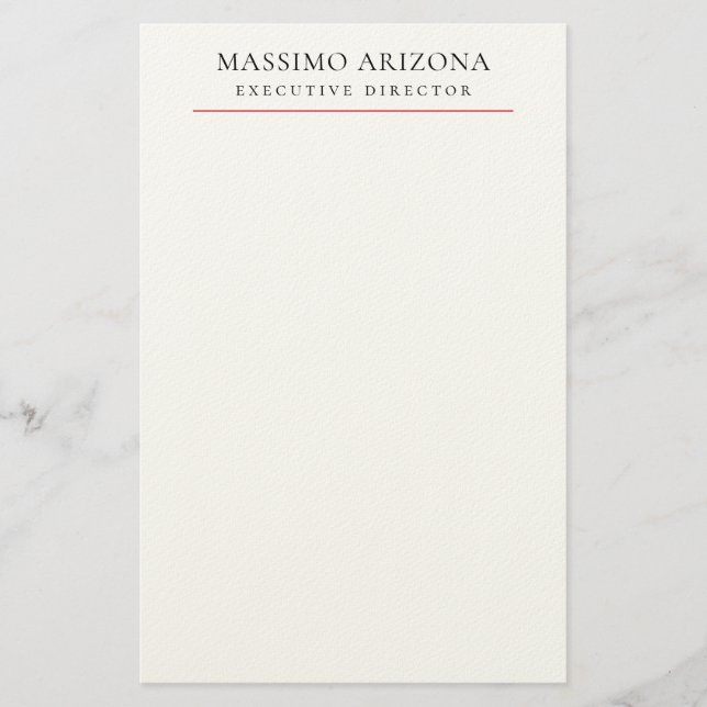 Papelería Blanco Negro Minimalista Simple Plano  (Anverso)