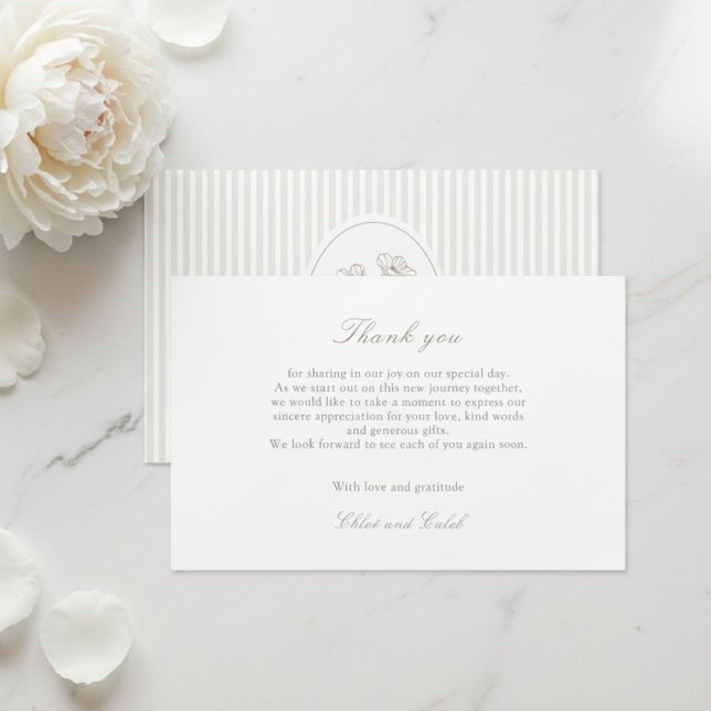 Papelería Blanco | Raya Botánico Agradecimiento Boda (Subido por el creador)