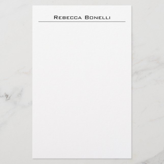 Papelería Blanco Simple Minimalista Moderno Único (Anverso)
