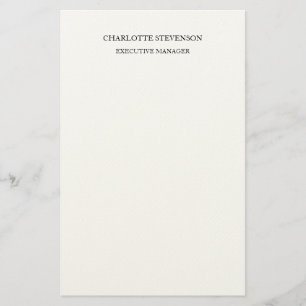 Papelería Blanco Simple Minimalista Profesional de Moda