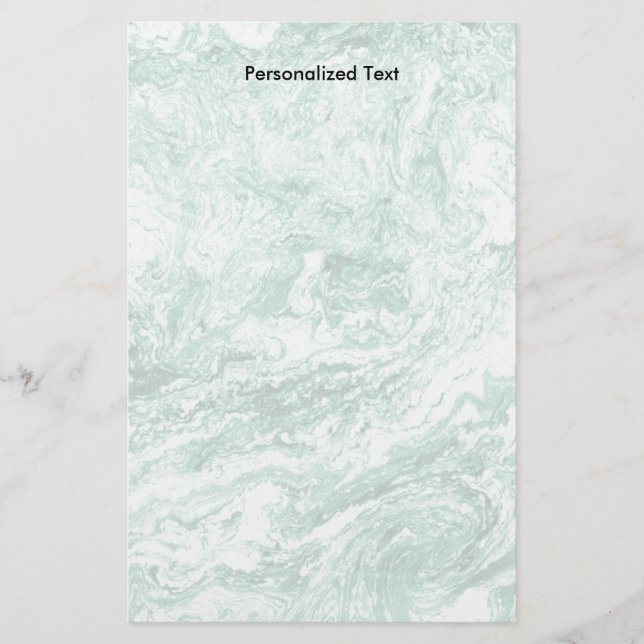 Papelería Blanco verde abstracto veteado del diseño el | (Anverso)