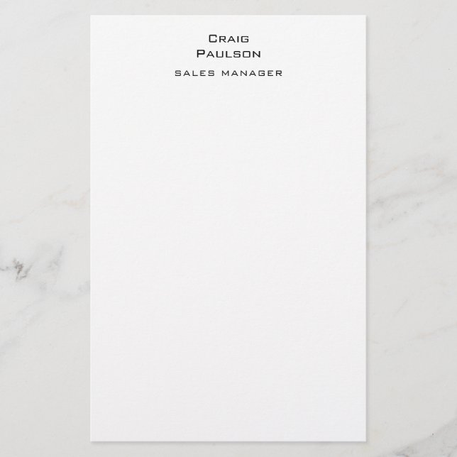 Papelería Blanco y negro minimalista (Anverso)