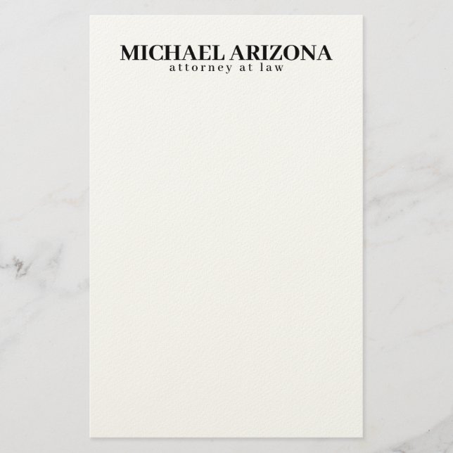 Papelería Blanco y negro minimalista simple plano (Anverso)