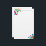Papelería Bloc de notas con nombres personalizados de bordad<br><div class="desc">Un colorido motivo de flores inspirado en el bordado de artesanos nativos mexicanos y tu nombre en un estilo elegante hacen de este bloc de notas personalizado una elección fácil para alojarse en un escritorio bien diseñado.</div>