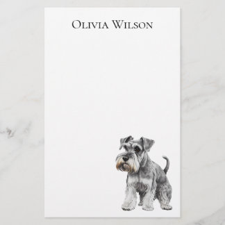 Papelería Bloc de notas personalizado de schnauzer miniatura