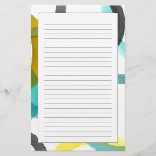 Papelería Bloqueo de los círculos amarillos y azules