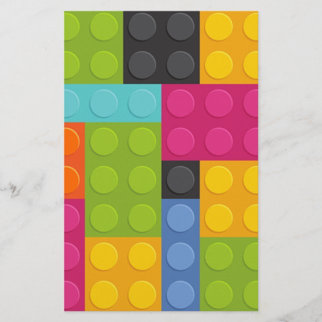 Papelería bloques de construcción rosa (Anverso)