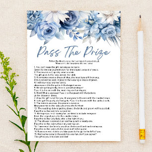 Papelería Blue Floral Pass The Pridal Bridal Shower Game