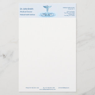 Papelería Blue Hermes Rod Caduceus Water Ripples Medical