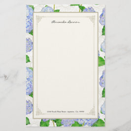 Papelería Blue Hydrangea Lace Floral Elegante Bodas Formales