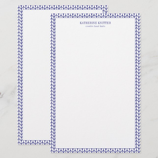 Papelería BLUE LINE KNIT 5.5x8.5 Estacionamiento de negocios (Anverso / Reverso)