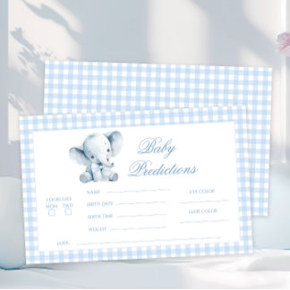 Papelería Blue Little Elephant Peanut Bow Baby Predictions