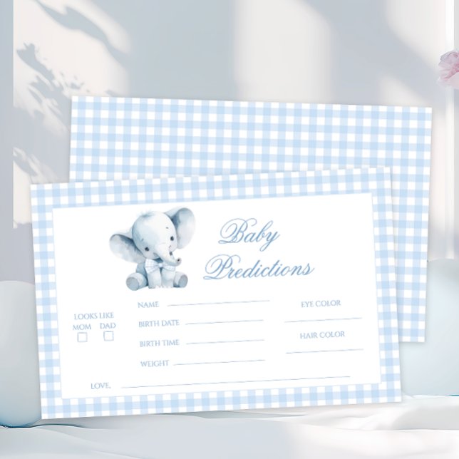 Papelería Blue Little Elephant Peanut Bow Baby Predictions (Subido por el creador)