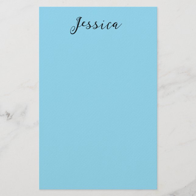 Papelería Blue Modern Elegant Plain Simple Professional Name (Anverso)