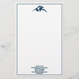 Papelería Blue Mountain Real Estate Company Personalizado Re