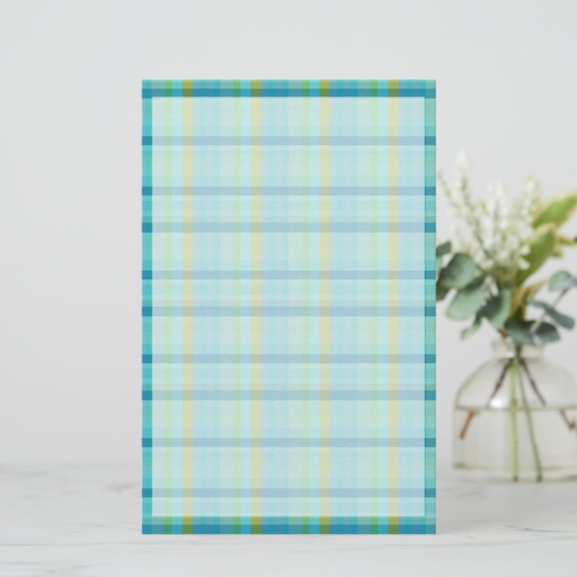 Papelería Blue Plaid by Shirley Taylor (Anverso de pie)