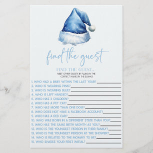 Papelería Blue Santa Find El Juego De Baby Shower Invitado