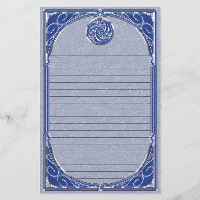 Papelería Blue Silver Triskel Lin (Anverso)