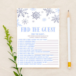 Papelería Blue Snowflake Encuentra El Juego De Baby Shower I