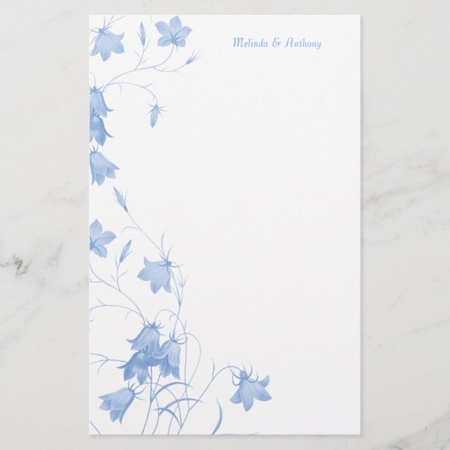 Papelería Bluebells - Blue 5.5 x 8.5 Stationery (Anverso)