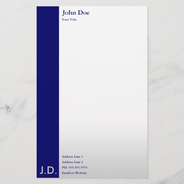 Papelería blues profesional (Anverso)