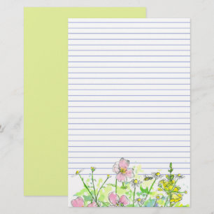Papelería Boca de dragón margaritas flores silvestres abeja 