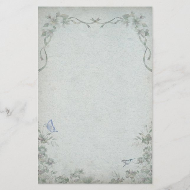Papelería Boda Azul Floral Vintage (Anverso)