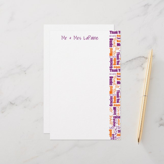 Papelería Boda de Collage multilingüe de Tipography (Anverso/Reverso In Situ)