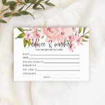 Papelería Boda de consejos de rosa rosada para Rubor<br><div class="desc">Las rosas rosa rosa de color agua suave. Coordinando hacia atrás. Los elementos coincidentes para completar la colección de eventos están disponibles en nuestra tienda Zazzle!</div>