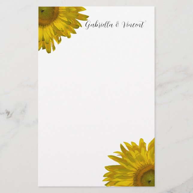Papelería Boda de girasol amarillo (Anverso)