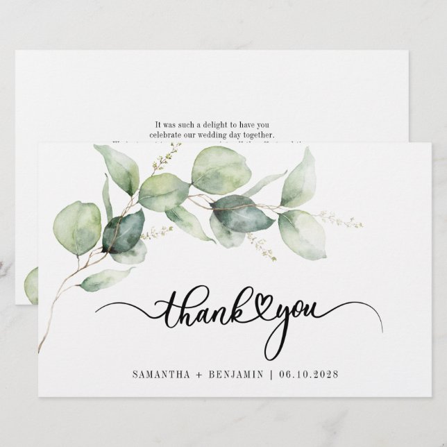 Papelería Boda de guiones de eucalipto de presupuesto Gracia (Anverso / Reverso)